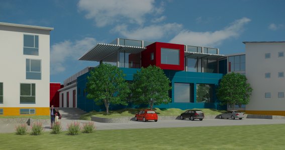 Bitte in die Grafik zur Vergr&ouml;sserung klicken. Beispiel einer H&auml;userreihe als Architekturvisualisierung exterior, erstellt in 3DS MAX und Vray